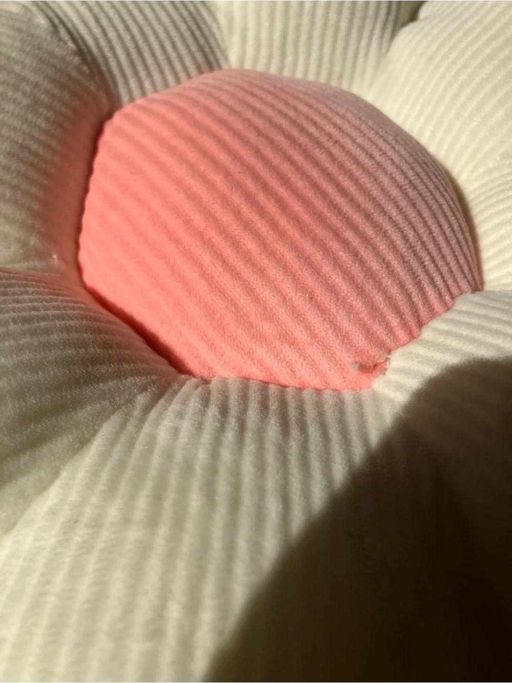 Daisy Flower Petal Decorative Pillow - Cream with Pink Center